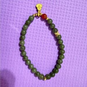 6mm Elegant Green cat eye Jasper Beaded Bracelet